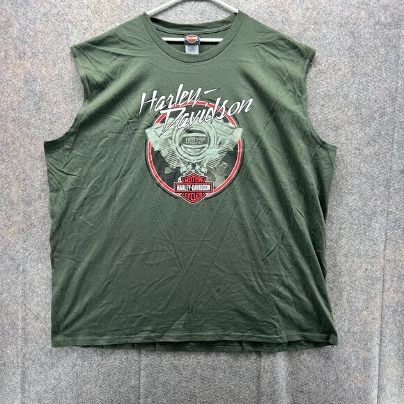 Harley Davidson Shirt Men 5XL Adult Green Spell 2019 Motorcycle Biker Tank Top - Picture 1 of 11